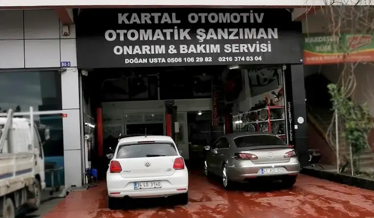 Kartal Otomatik Şanzıman servisi dış cephe — VW Polo ve Passat lift üzerinde DSG tamiri